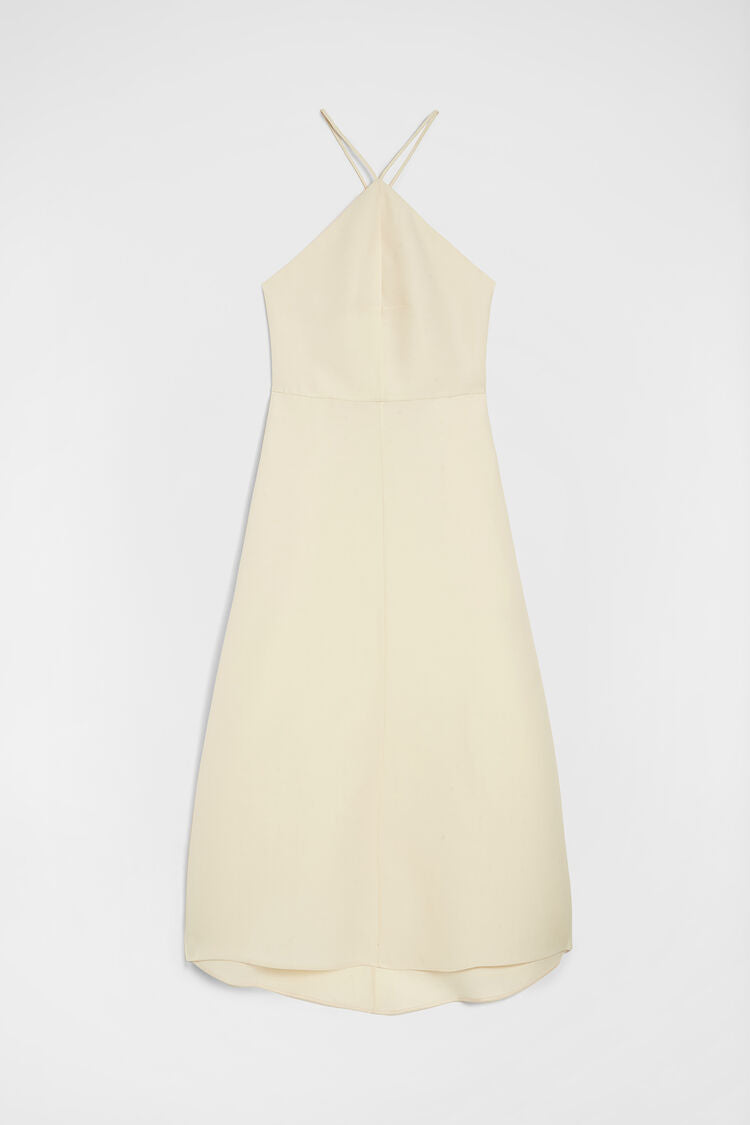 Lightweight Wool Blend Halter Dress