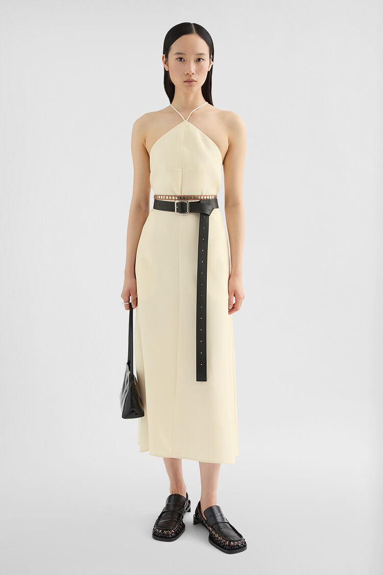 Lightweight Wool Blend Halter Dress