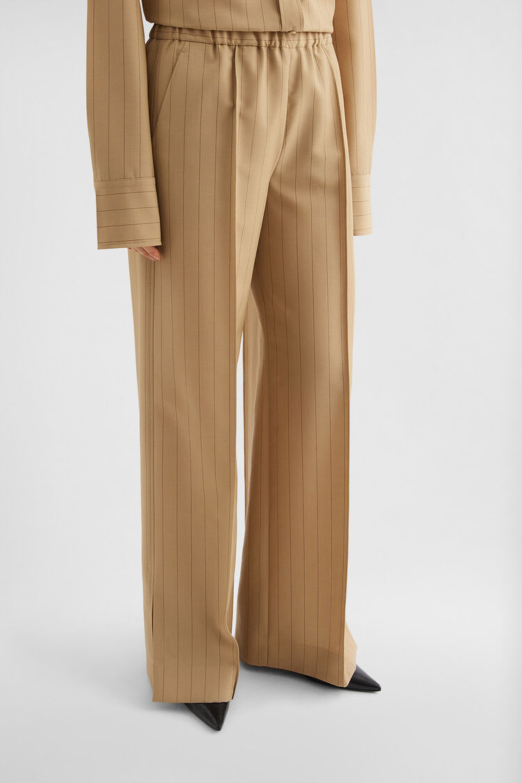 Wool Blend Pinstripe Trousers