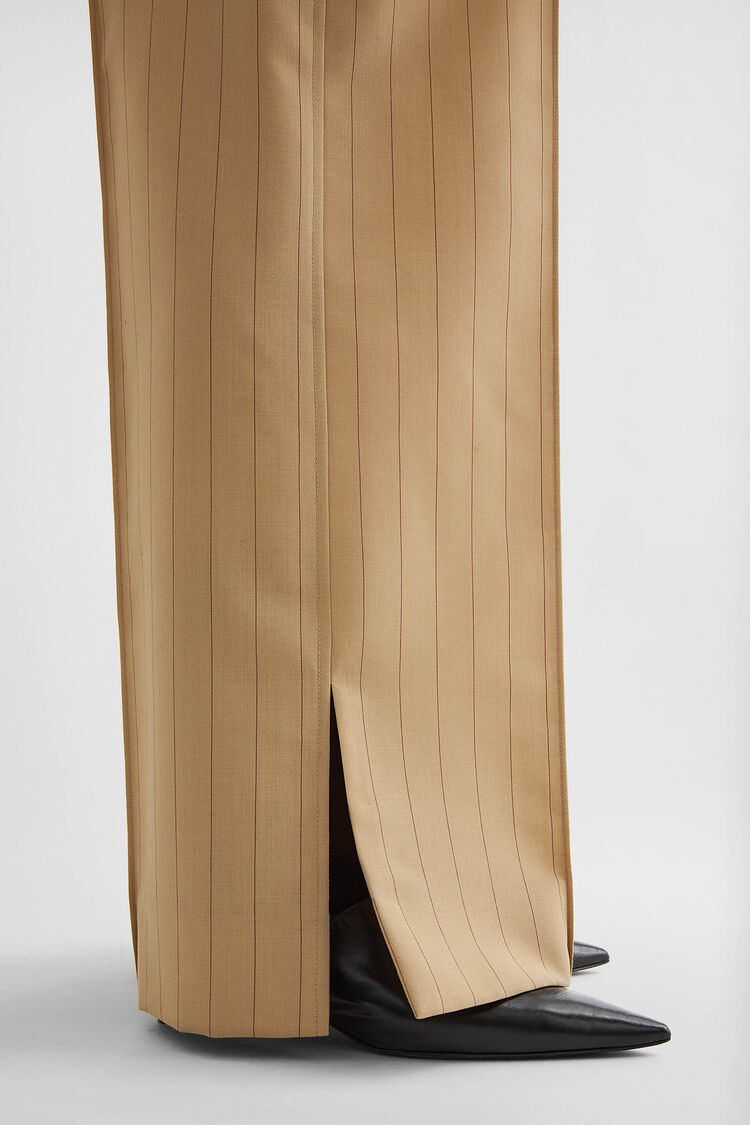 Wool Blend Pinstripe Trousers