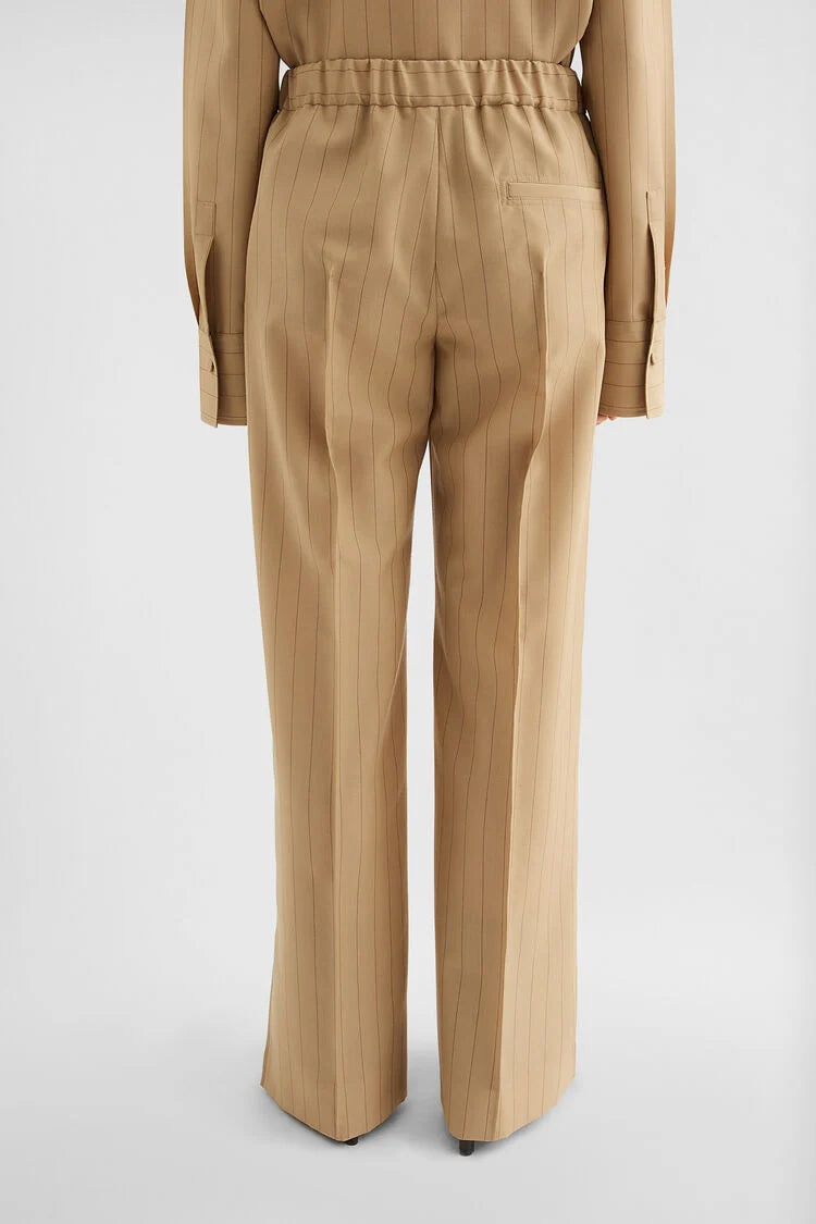 Wool Blend Pinstripe Trousers