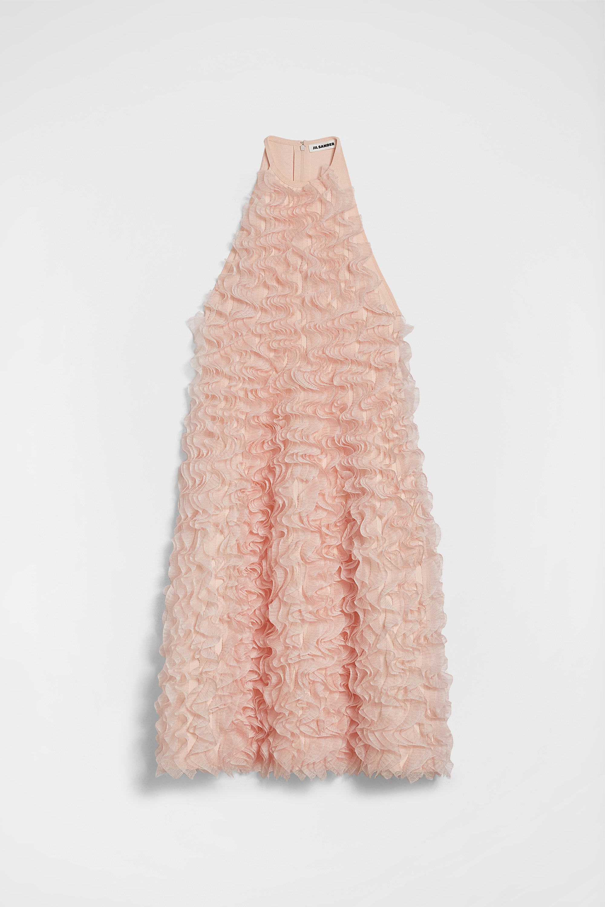 Silk Blend Ruffle Dress