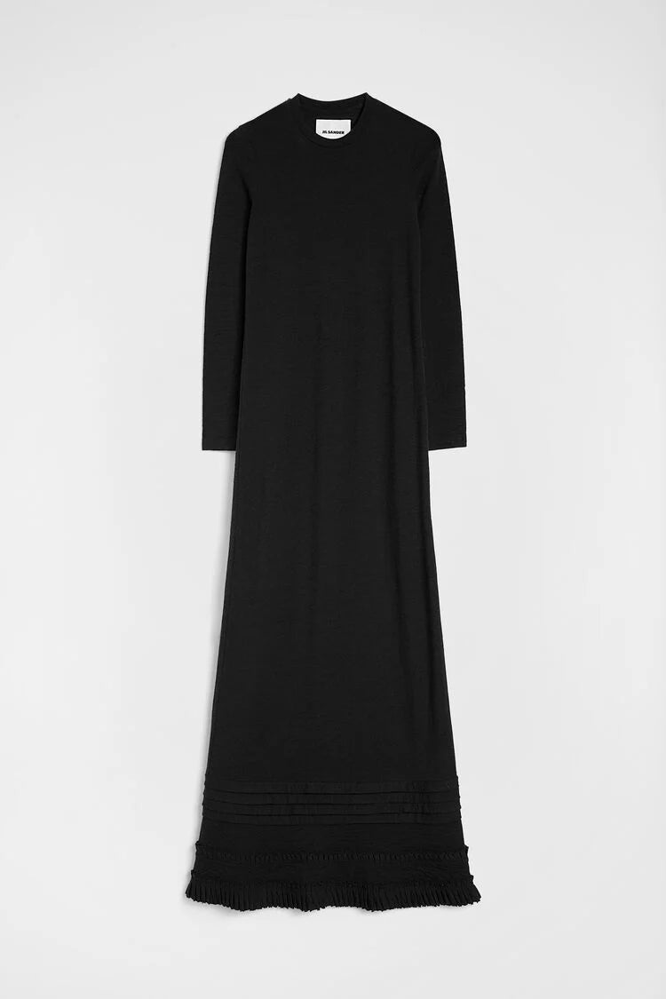 Wool Jersey Ruffle Dress