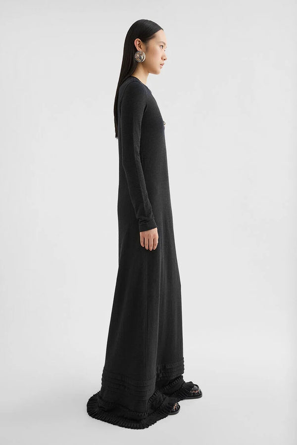 Wool Jersey Ruffle Dress
