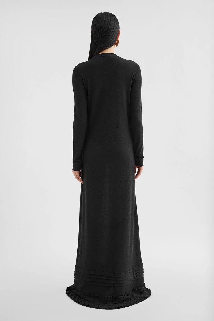 Wool Jersey Ruffle Dress