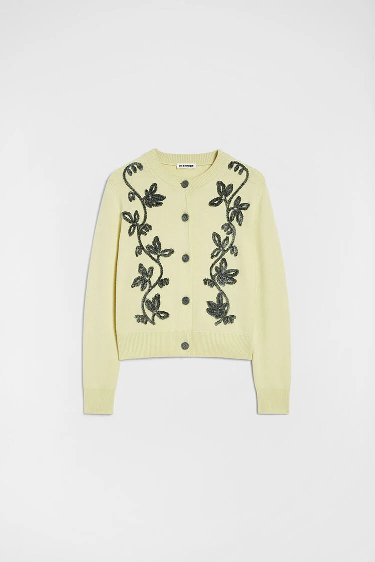 Wool Blend Embroidered Cardigan