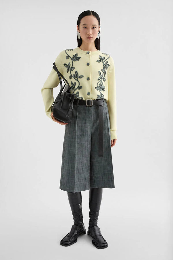 Wool Blend Embroidered Cardigan