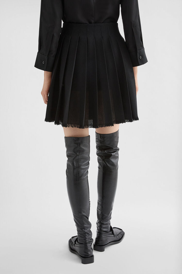 Wool Canvas Mini Skirt