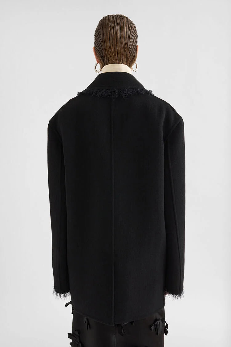 Wool Gabardine Caban