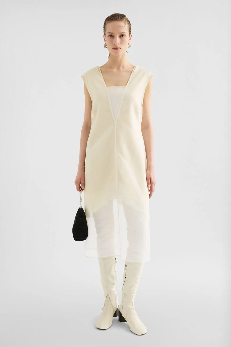 Organza V-Neck Dress