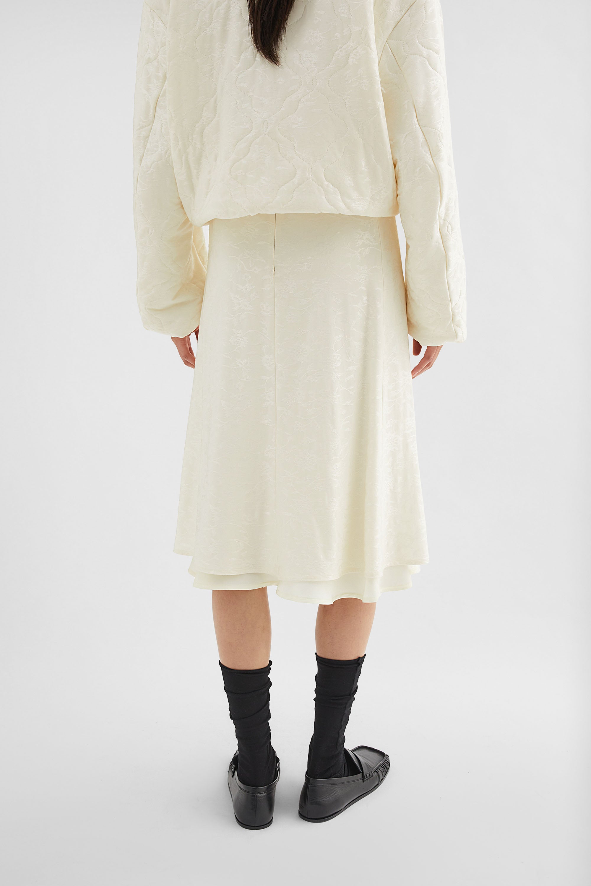 Fluid Viscose Jacquard Skirt