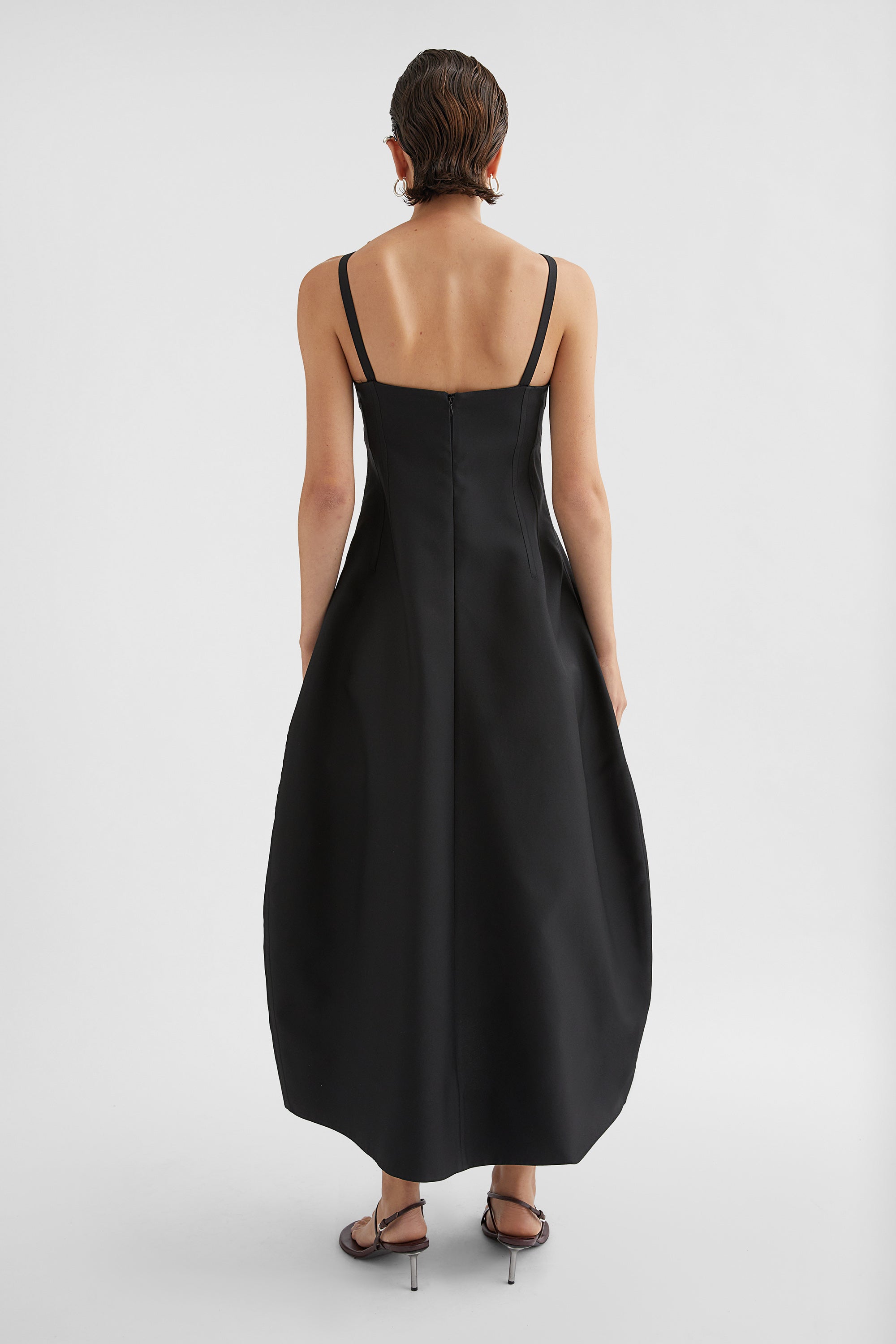 Technical Gabardine Bustier Dress