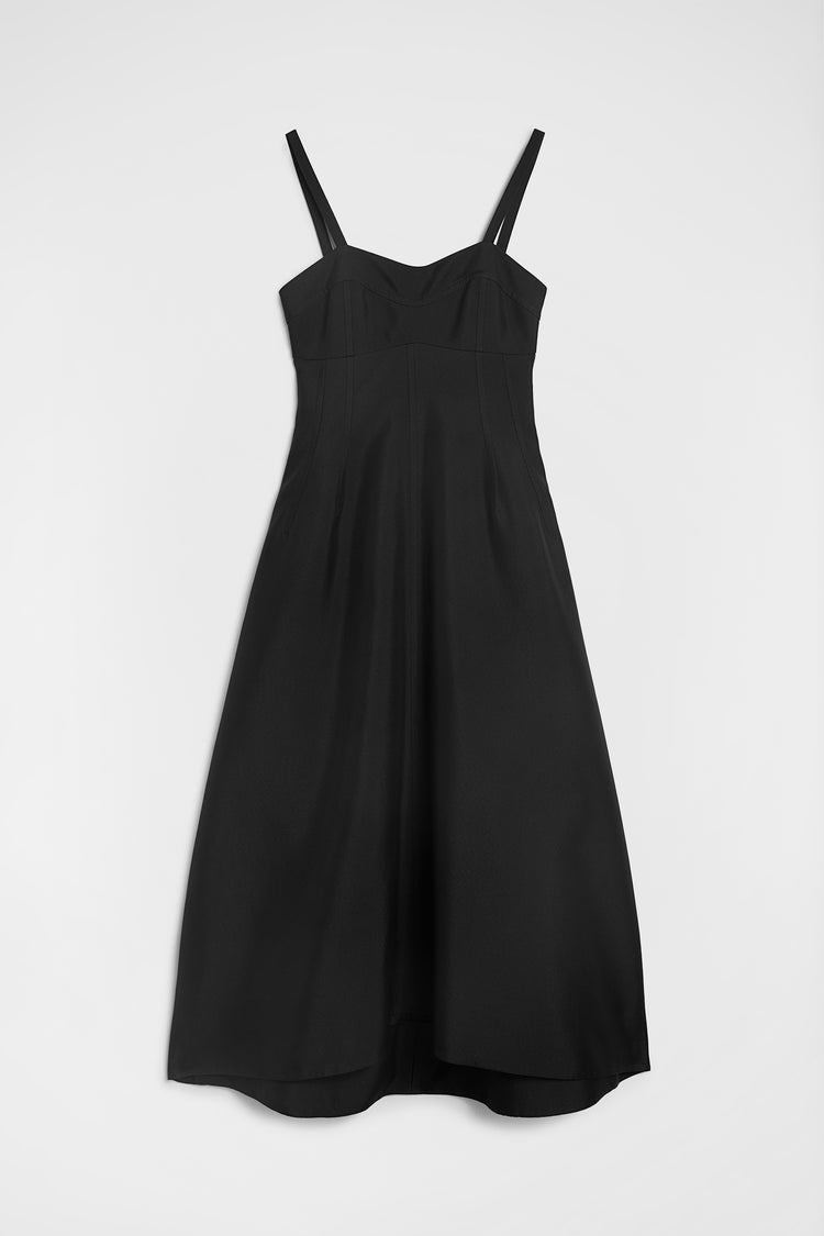 Technical Gabardine Bustier Dress