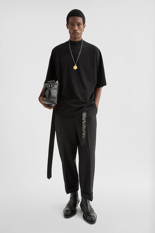 Cotton Mock-Neck T-Shirt