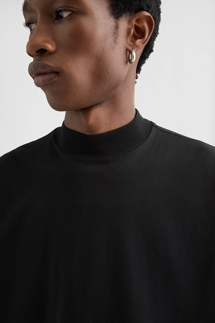 Cotton Mock-Neck T-Shirt