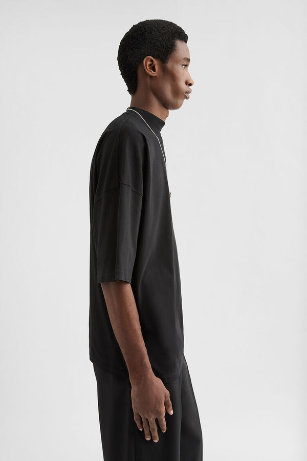 Cotton Mock-Neck T-Shirt