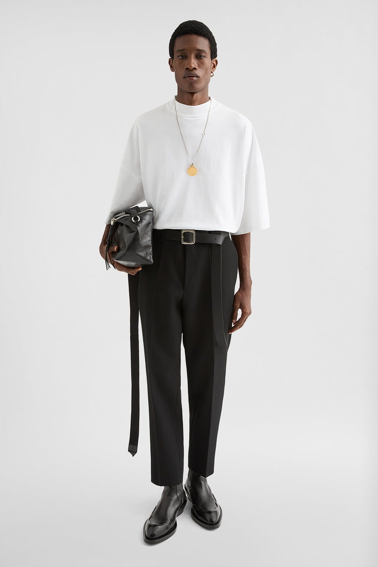 Cotton Mock-Neck T-Shirt