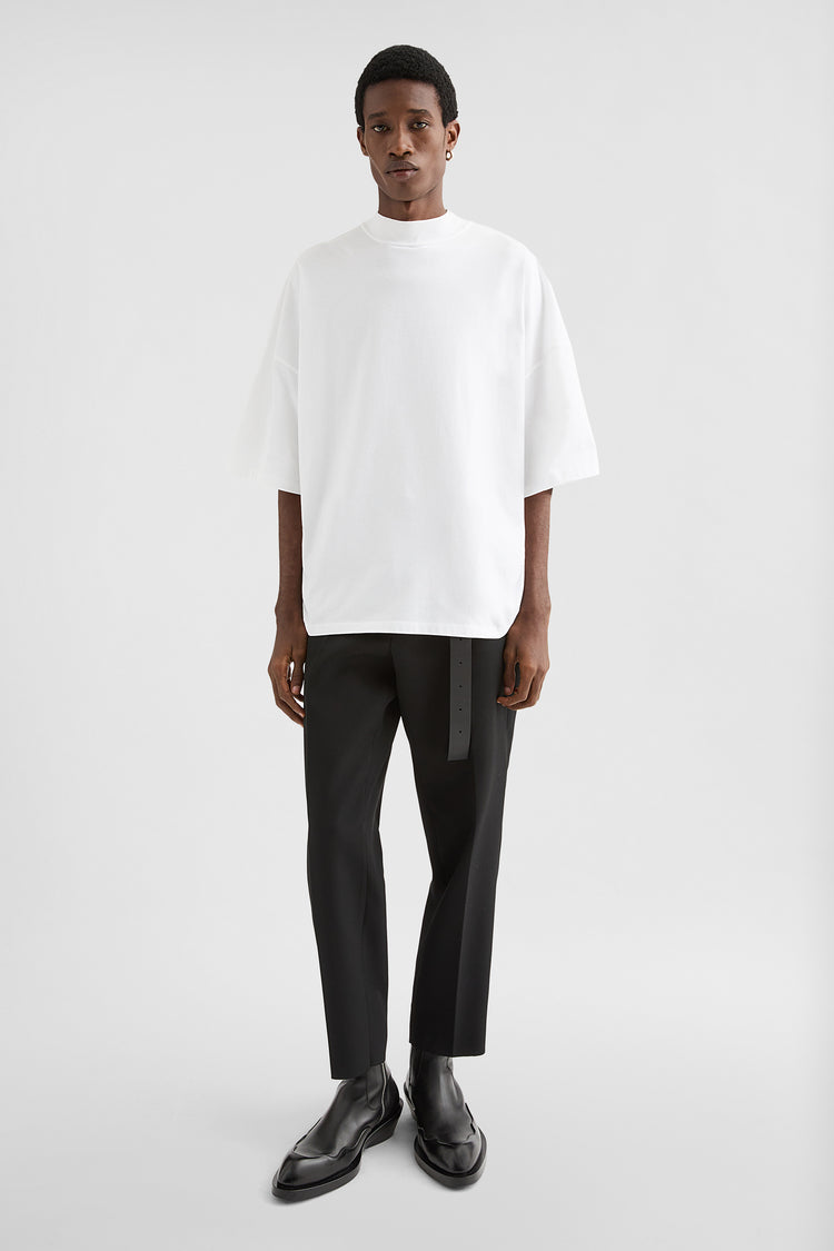 Cotton Mock-Neck T-Shirt