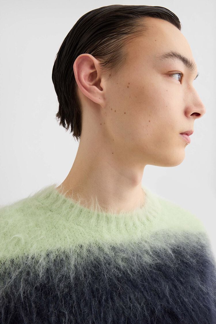 Mohair Jacquard Crew-Neck Sweater