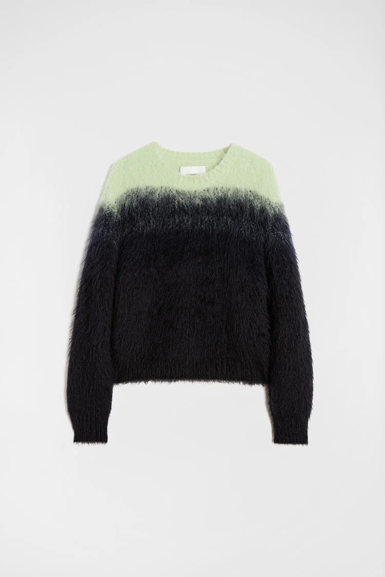 Mohair Jacquard Crew-Neck Sweater