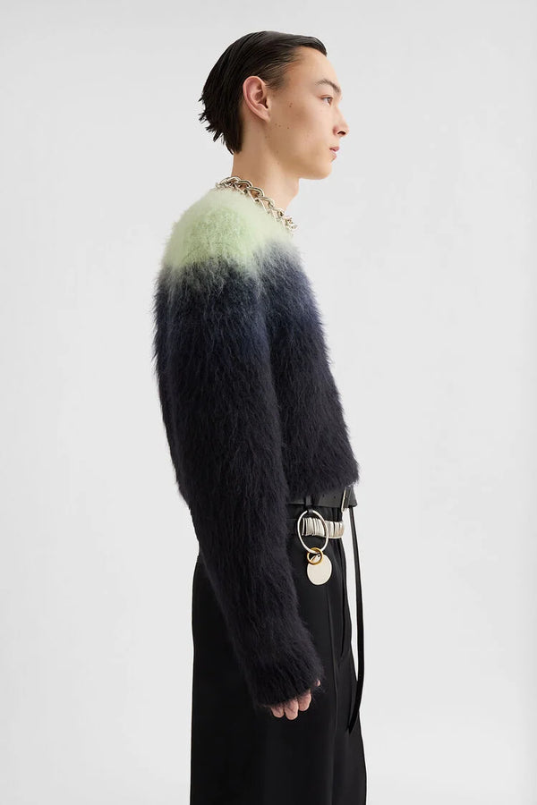 Mohair Jacquard Crew-Neck Sweater