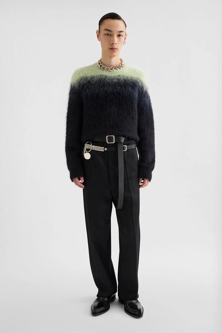 Mohair Jacquard Crew-Neck Sweater