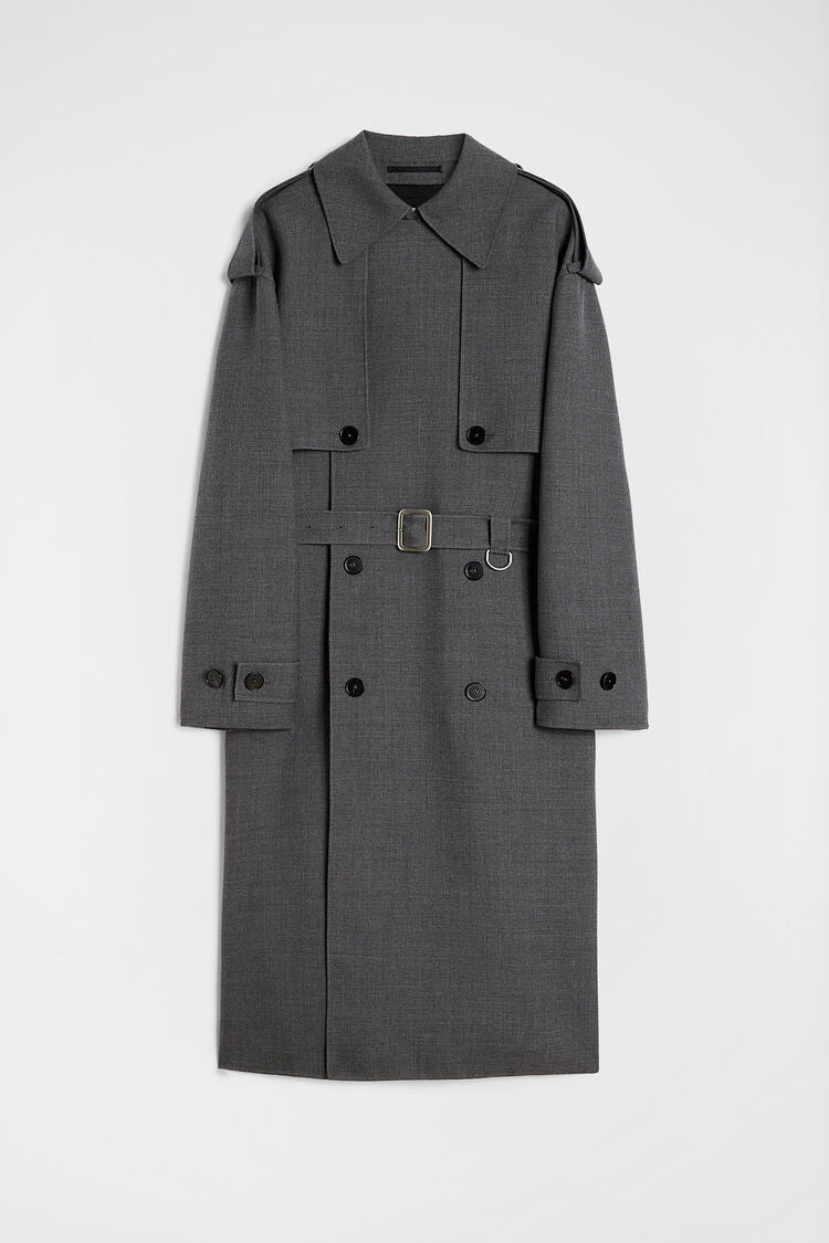 Wool Gabardine Trench Coat