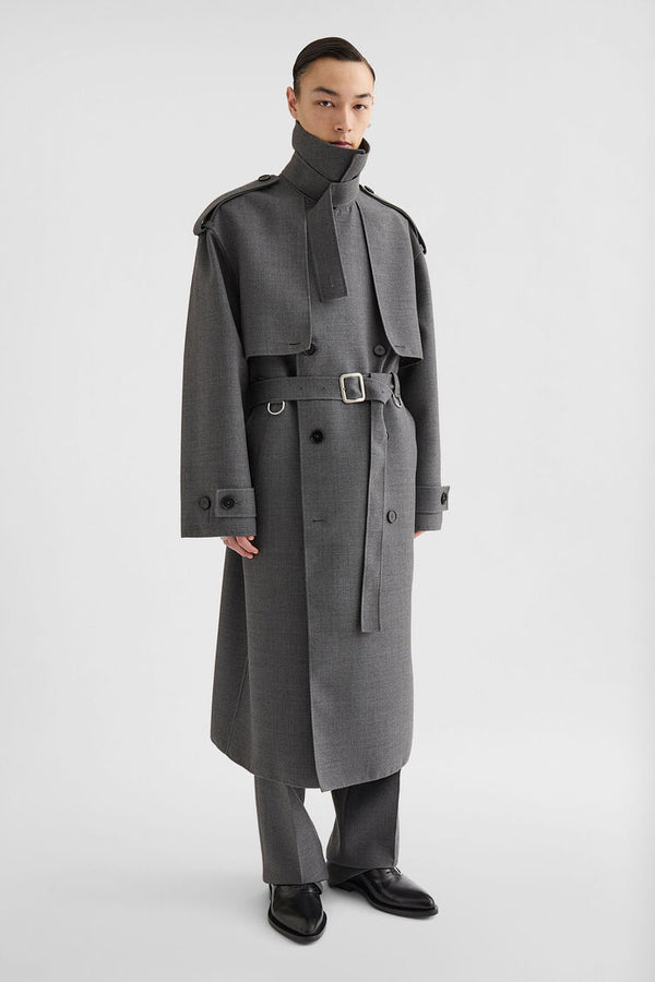 Wool Gabardine Trench Coat