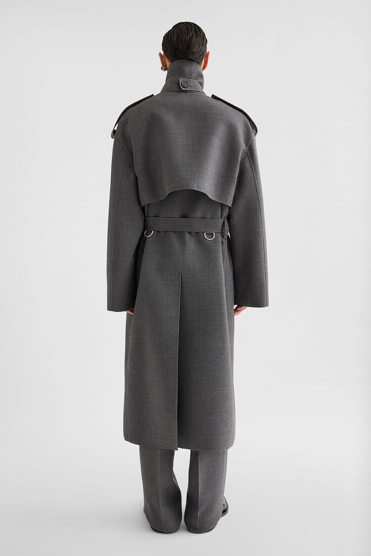 Wool Gabardine Trench Coat