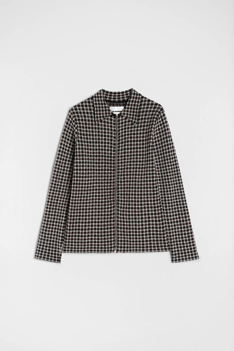 Wool Blend Zip-Up Shirt