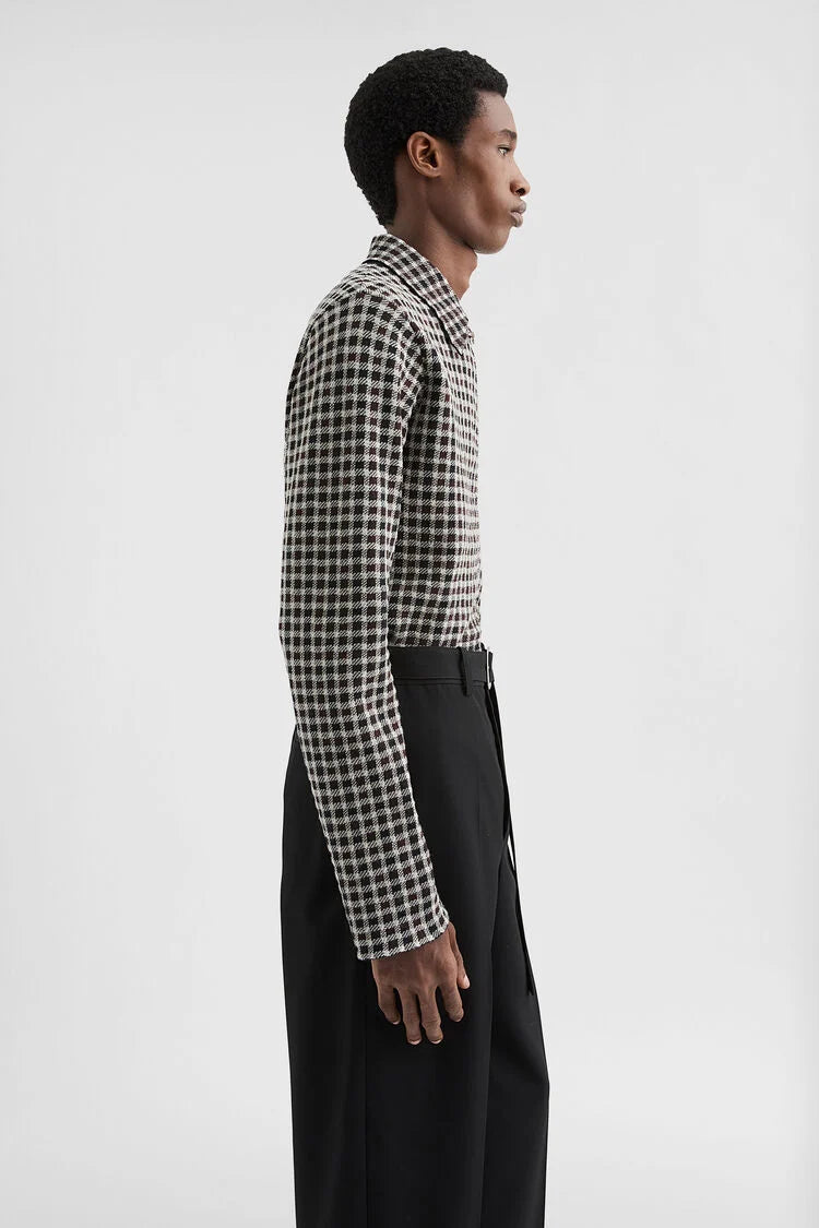 Wool Blend Zip-Up Shirt