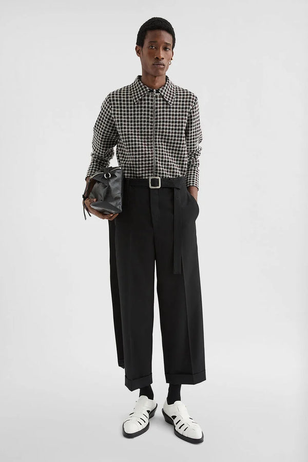 Wool Blend Zip-Up Shirt