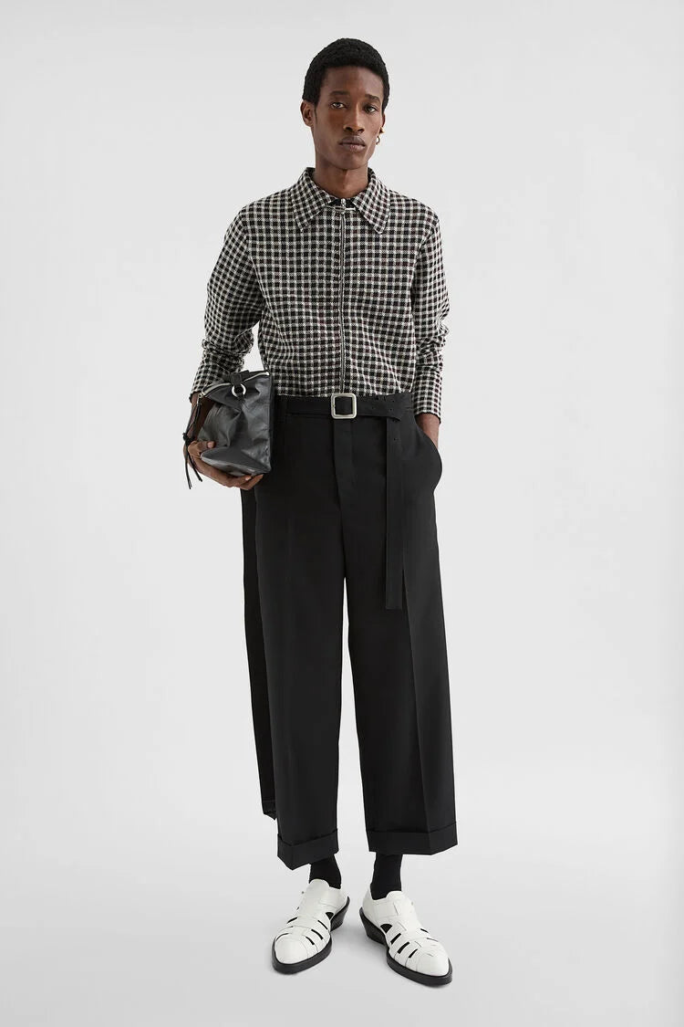 Wool Blend Zip-Up Shirt