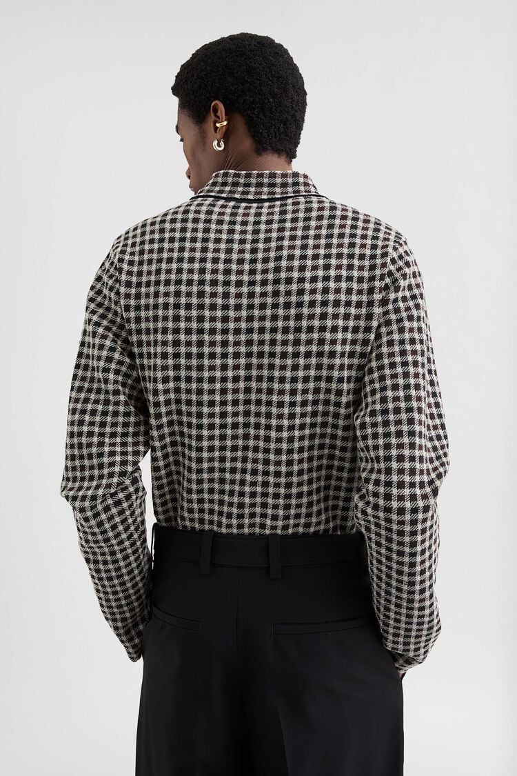 Wool Blend Zip-Up Shirt