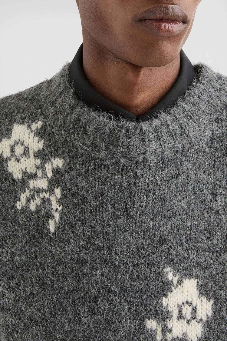 Wool Blend Crew-Neck Sweater