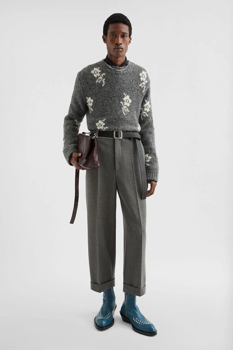 Wool Blend Crew-Neck Sweater