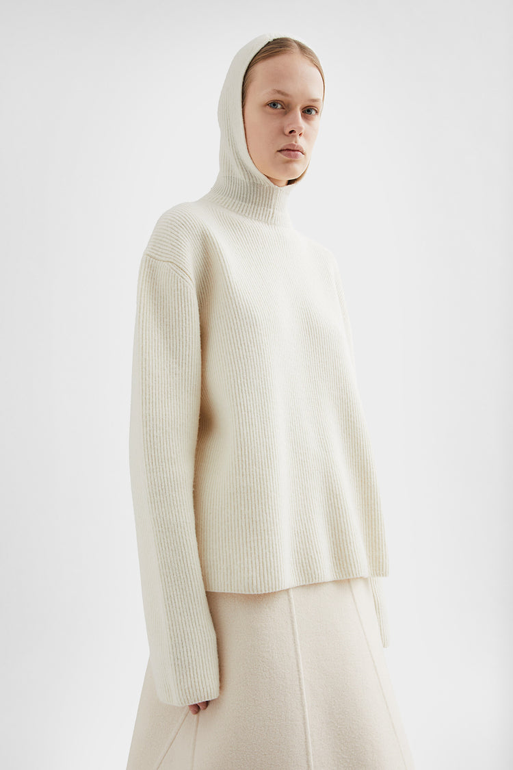 Moncler + Jil Sander Wool Hooded Sweater