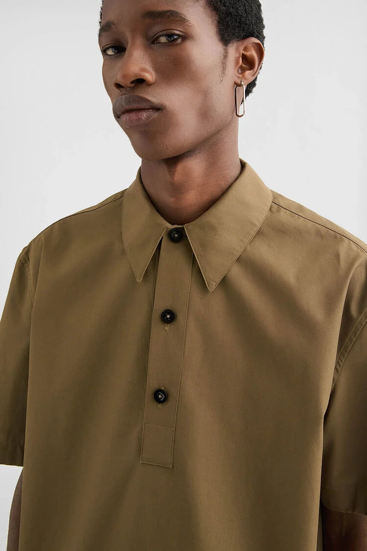 Cotton Taffeta Polo Shirt