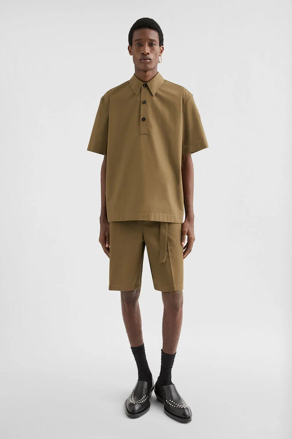 Cotton Taffeta Polo Shirt